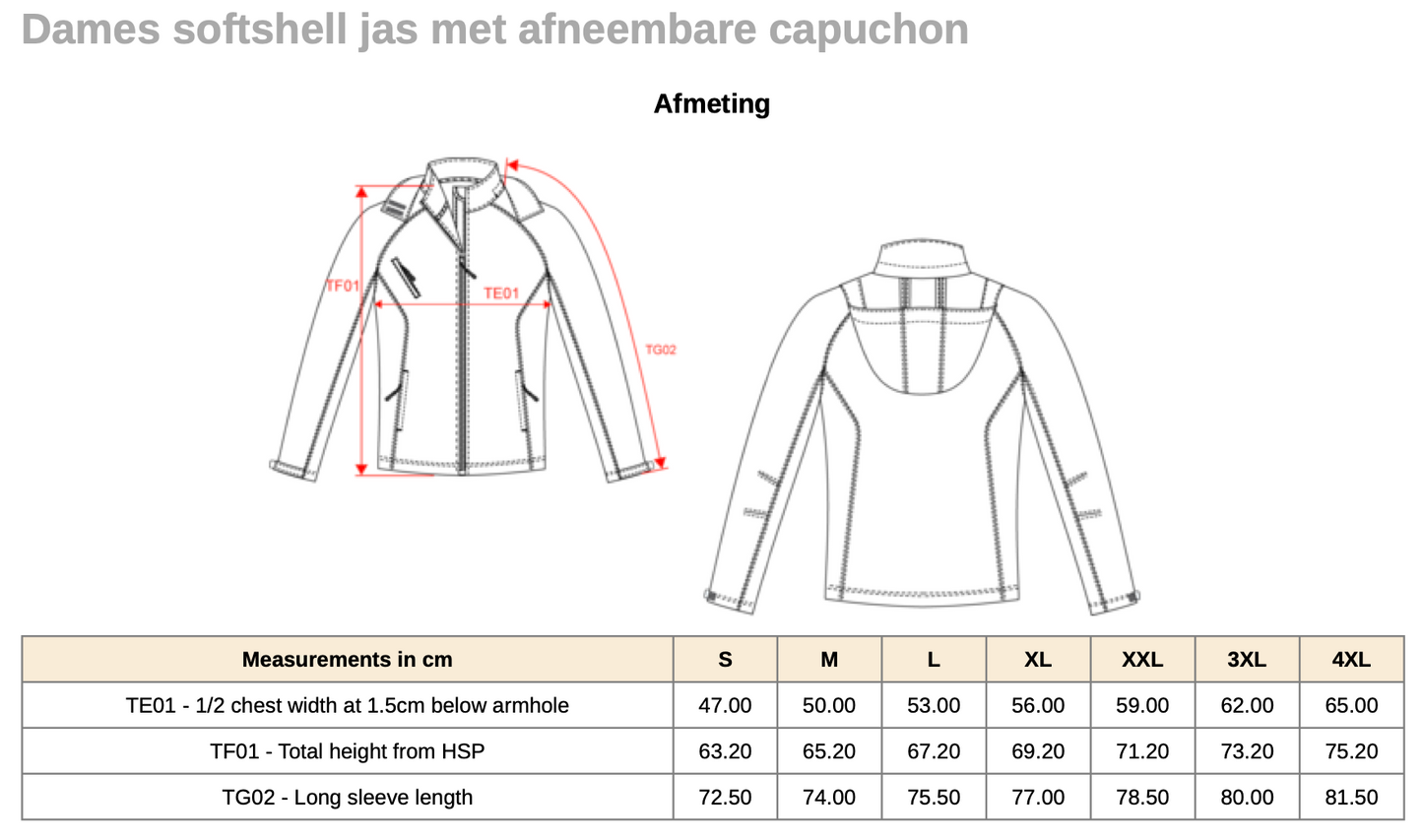 Softshell jas met afneembare capuchon