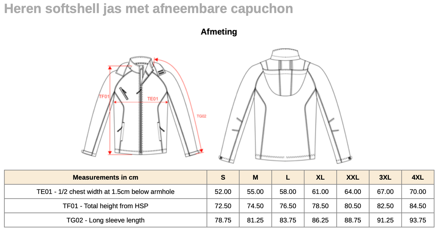 Softshell jas met afneembare capuchon
