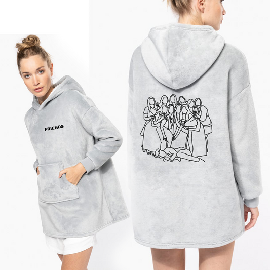 DEKEN HOODIE: LIJNTEKENING OF EIGEN DESIGN - Deken Hoodie (rug, groot)