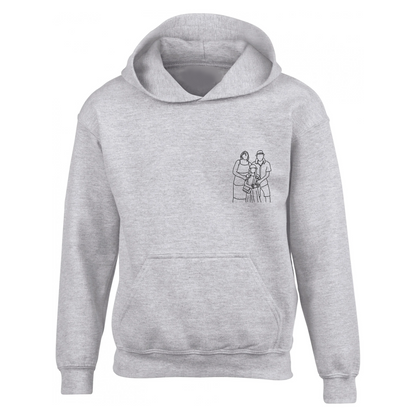 KINDEREN: LIJNTEKENING OF EIGEN DESIGN - Hoodie (borst)