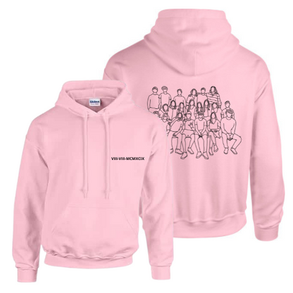 ILLUSTRATIE + ROMEINSE CIJFERS HOODIE (rug, groot)