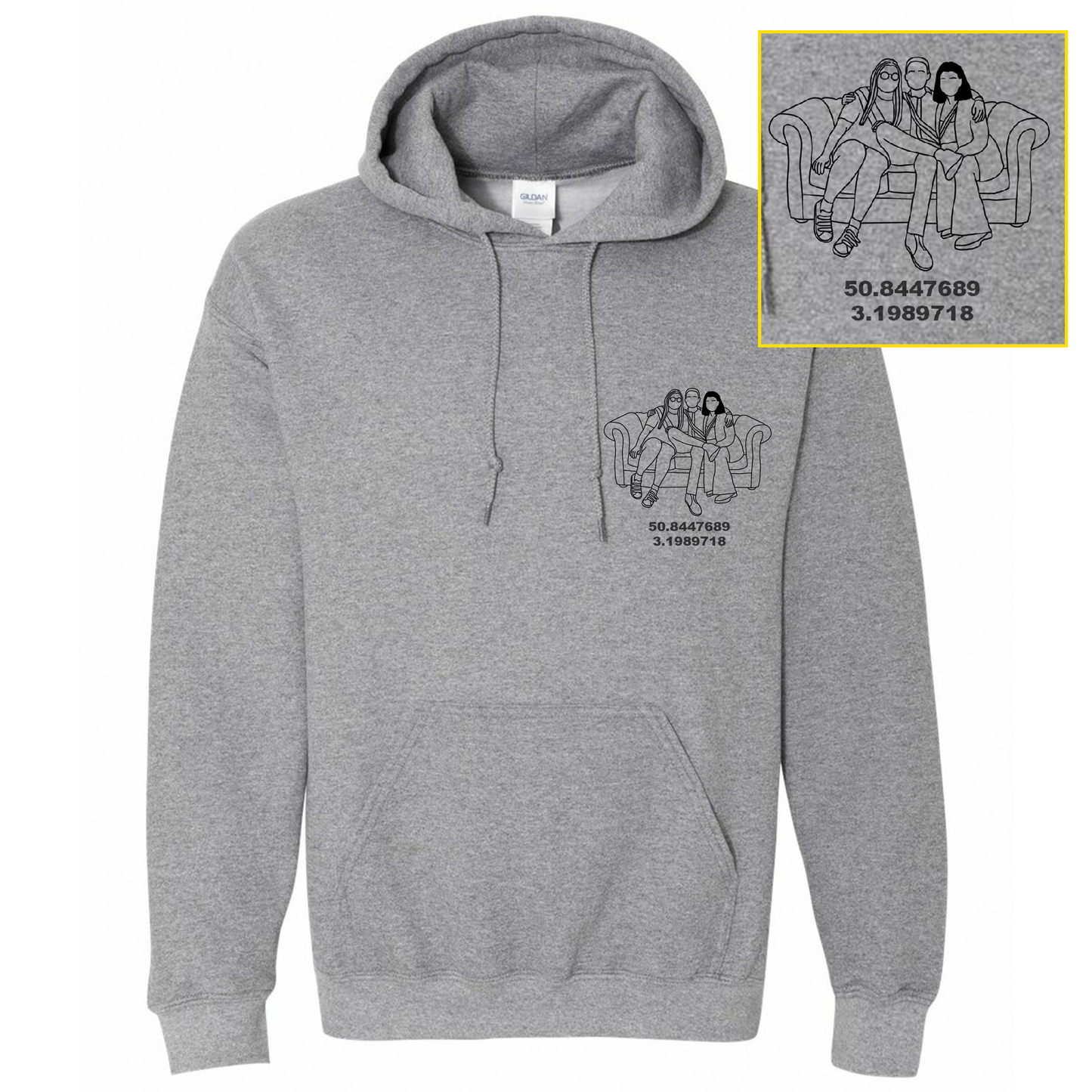 ILLUSTRATIE + COÖRDINATEN - Hoodie/Sweater